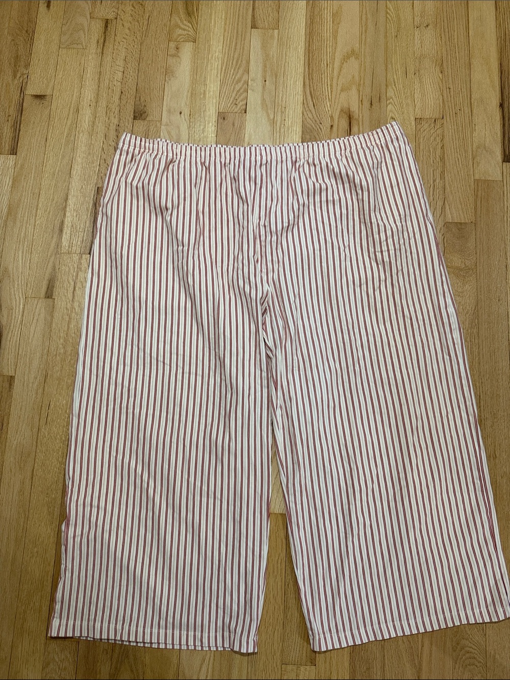 Storq Cotton Tan Red Striped Pull on Wide Leg Pants Sz 3XL